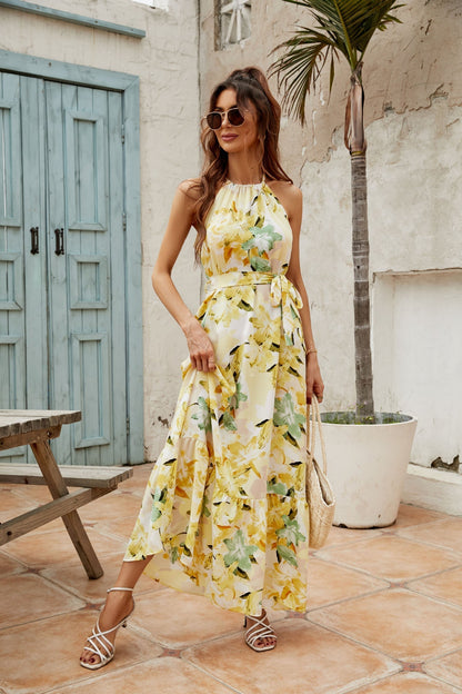 Levoire | Robe d'été moderne à col rond Jaune