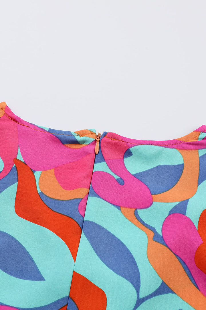 Levoire | Robe Wrap À Manches Longues Et Imprimé Abstrait Vivant Pour Femmes