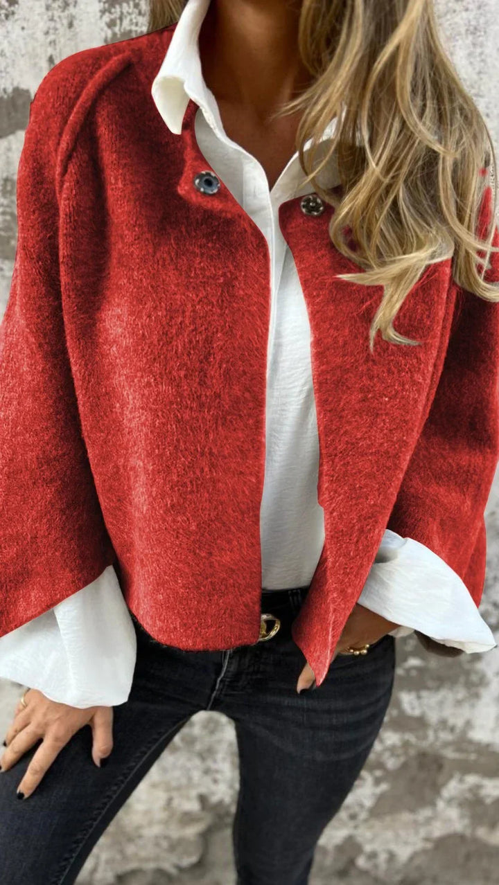 Levoire | Femmes Manteau Moderne Col Ronde Brique
