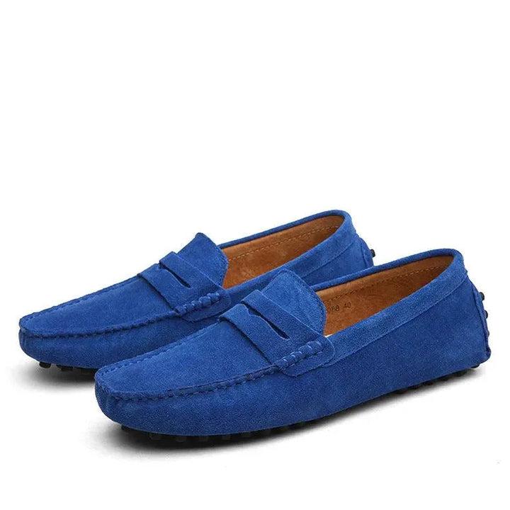 Levoire | Mocassins pour hommes en nubuck, également en grandes tailles Bleu