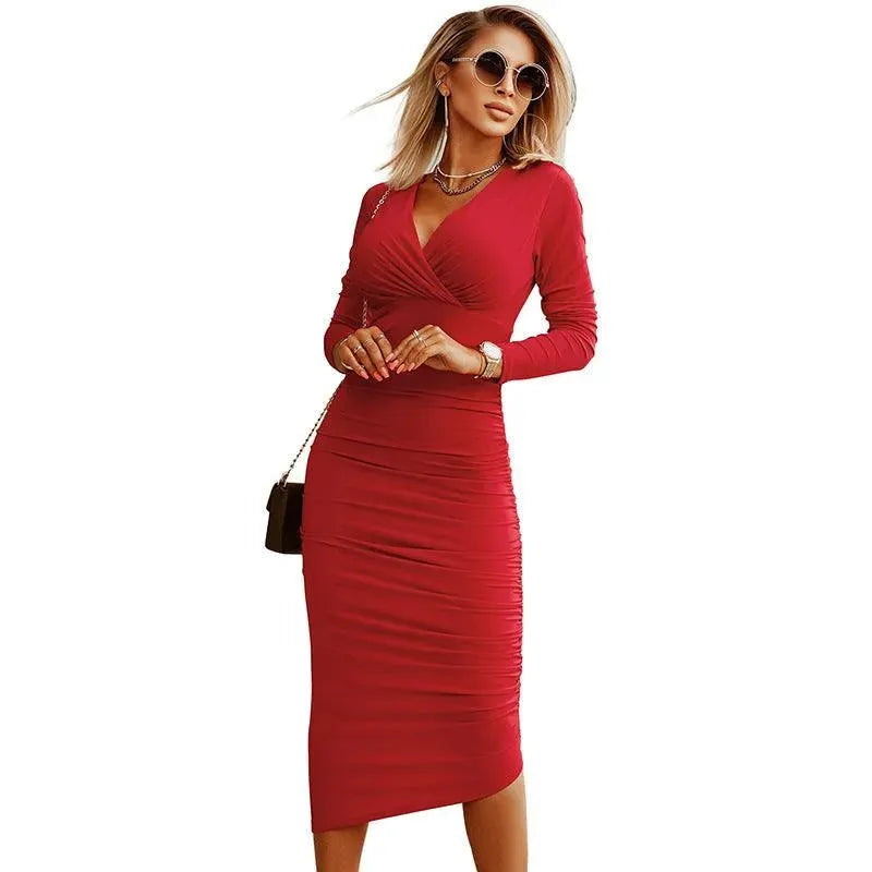 Levoire | Robe à décolleté V profond pour femmes LC6112237 Rouge