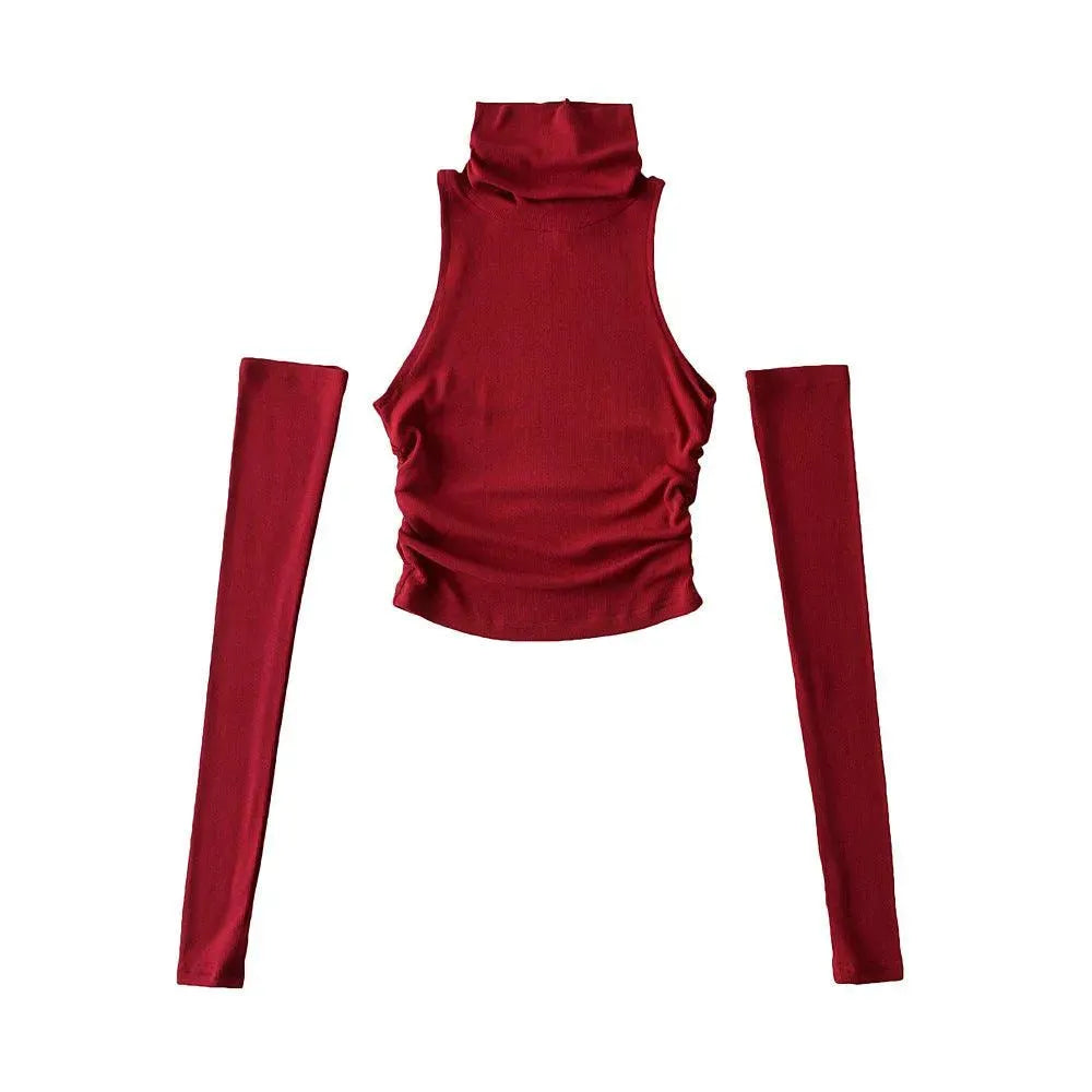 Levoire | T-shirt femme à manches repliables, coupe slim