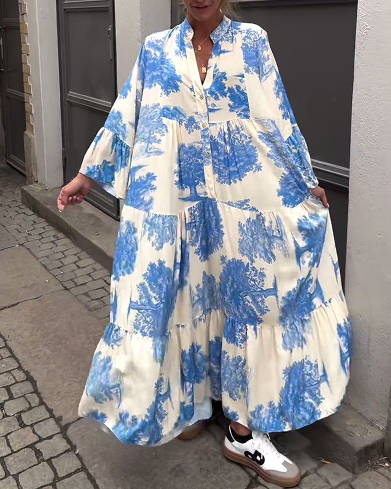 Levoire | Élégante Flottante Robe Bleu
