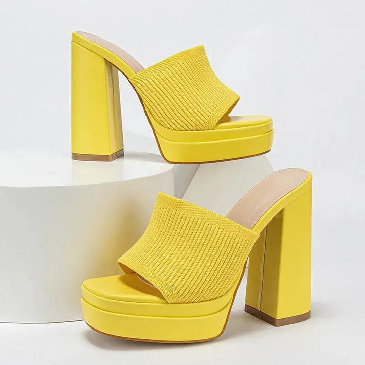 Levoire | Bottes à talons épais et plateformes – élégance et confort ! Jaune