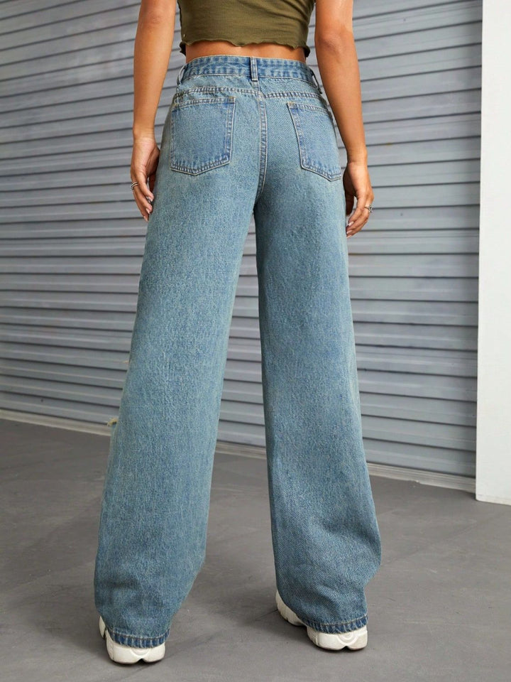 Levoire | Taille Féminine Pantalon Évasé En Jean Avec Poches