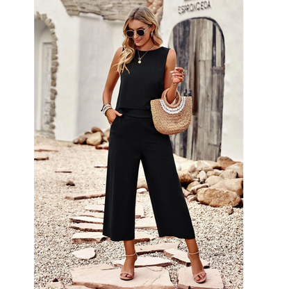 Levoire | Ensemble d'été confortable pour femmes Noir