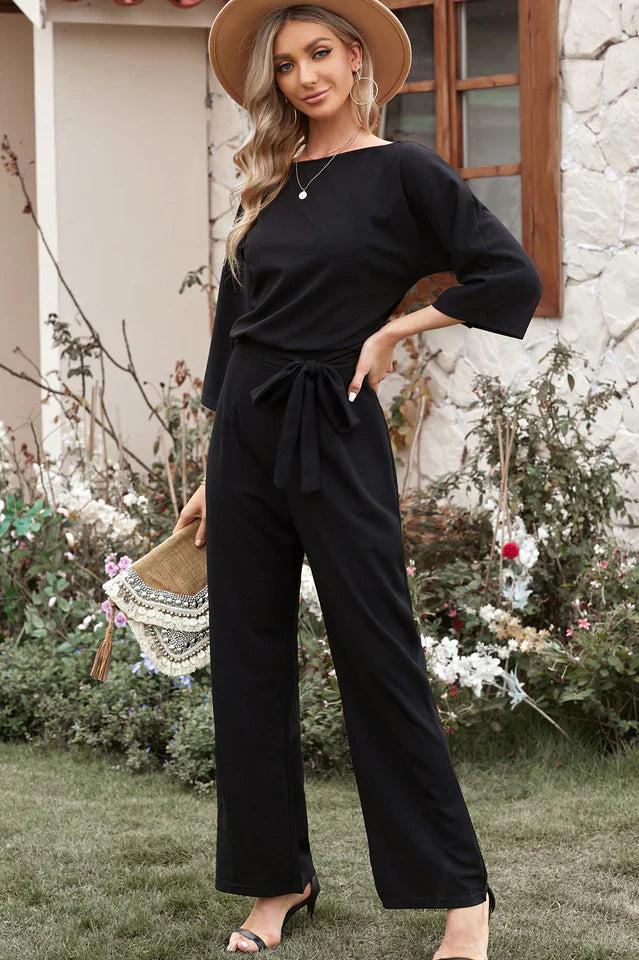 Levoire | Combinaison En Lin Pour Femmes Jambes Larges & Ceinture