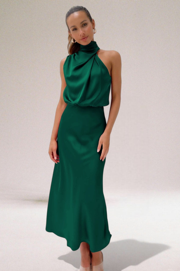 Levoire | Tenue en satin glamour Vert