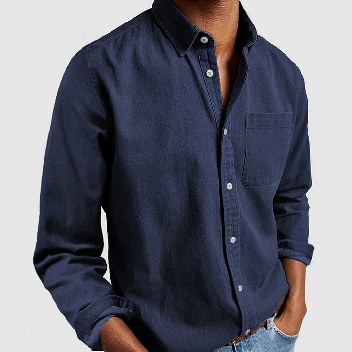 Levoire | Chemise Pour Hommes Sans Repassage Avec Coupe Slim Moderne Bleu