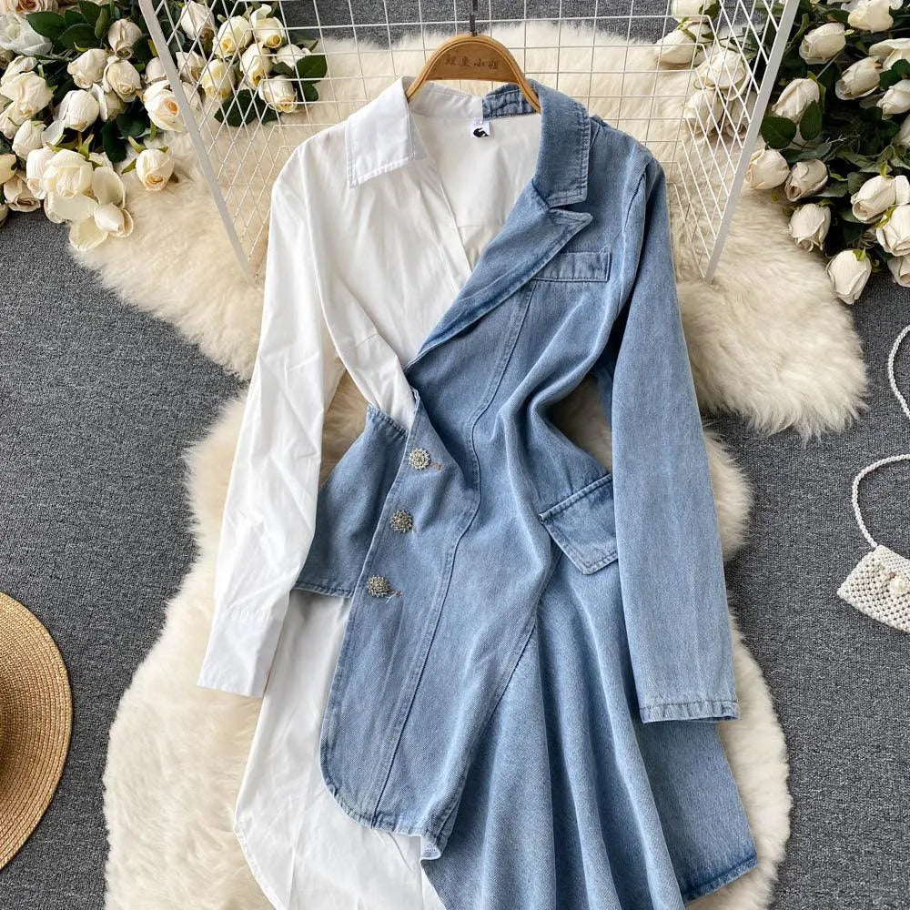 Levoire | Wanhat -robe avec des coutures de chemise irrégulières et des manches longues