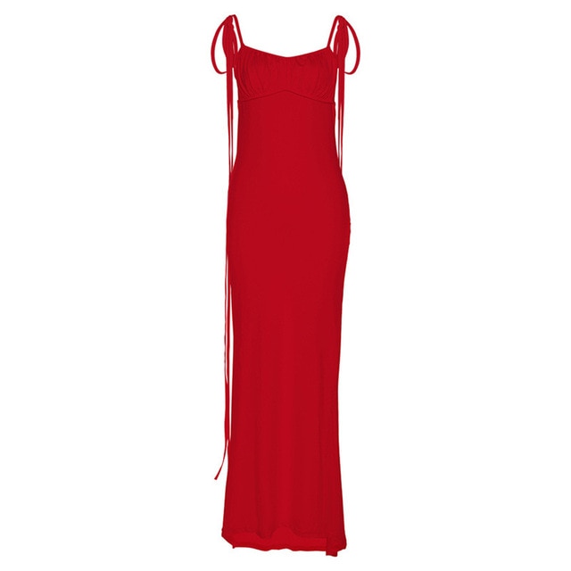 Levoire | Robe Bodycon Dos Nu Avec Volants Rot