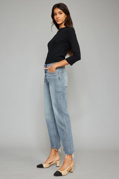 Levoire | Jean Taille Haute Cropped À Ourlet Brut