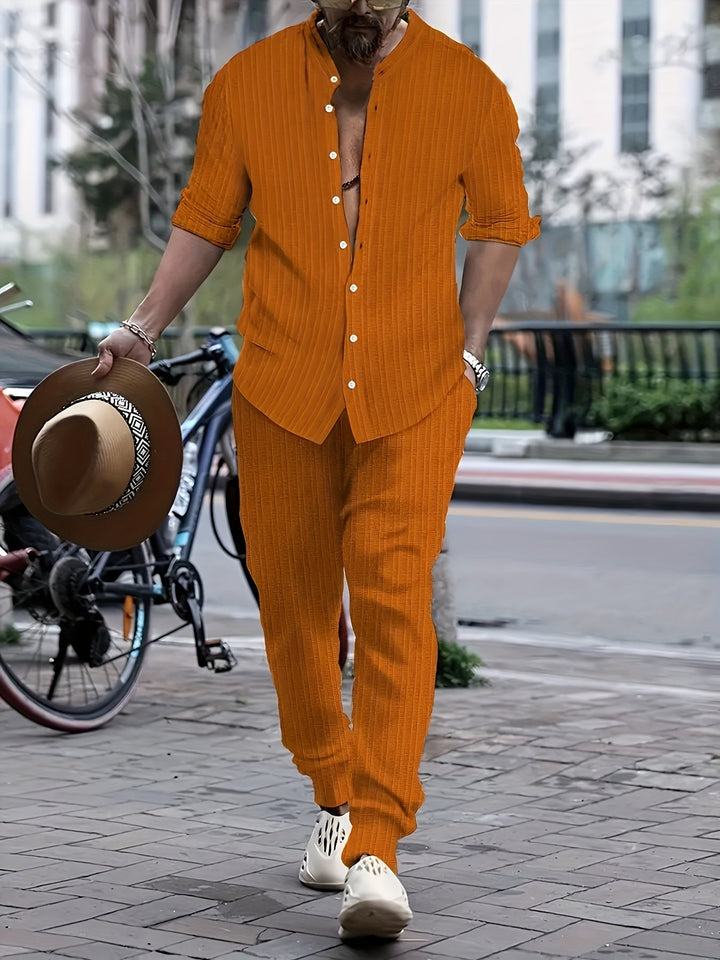 Levoire | T-Shirt À Manches Longues Unicolore Et Pantalons De Survêtement Orange