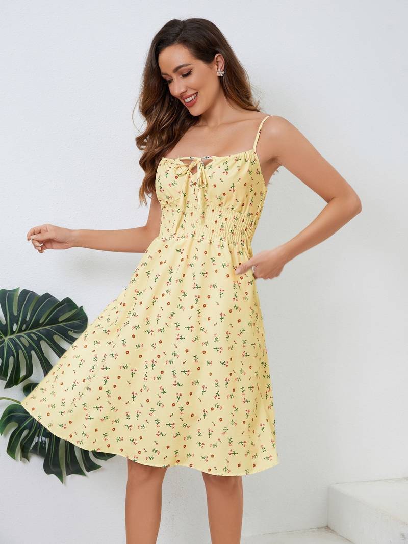 Levoire | Robe Cami Décontractée Avec Cordon De Serrage Or doré champagne