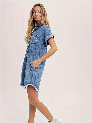 Levoire | Rennot Denim Robe À Paillettes À Manches Courtes