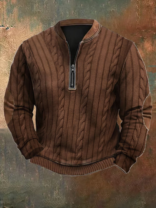 Levoire | Pull En Tricot Classique Avec Fermeture Éclair Braun