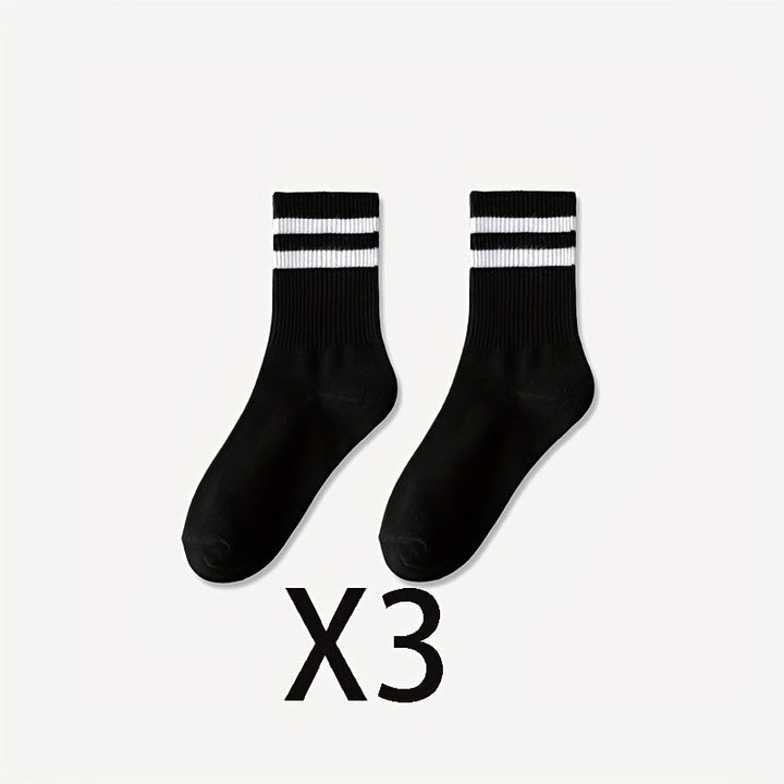 Levoire | 3 Paria Unisexe Chaussettes Sportives Crew Noir (3 paires) Une taille (36-41)