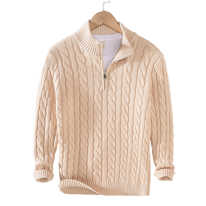 Levoire | Tricot Jersey Luxueux Avec Fermeture Éclair Moderne Abricot