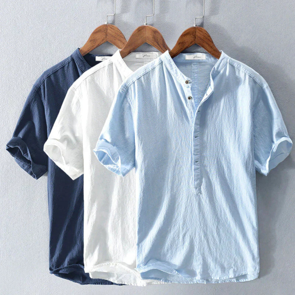 Levoire | Chemise D'Été Pour Hommes À Col Montant