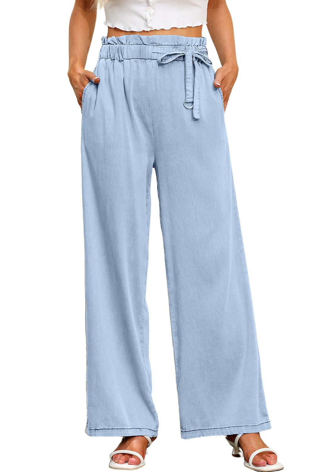 Levoire | Pantalon En Jean Ample Bleu Ciel