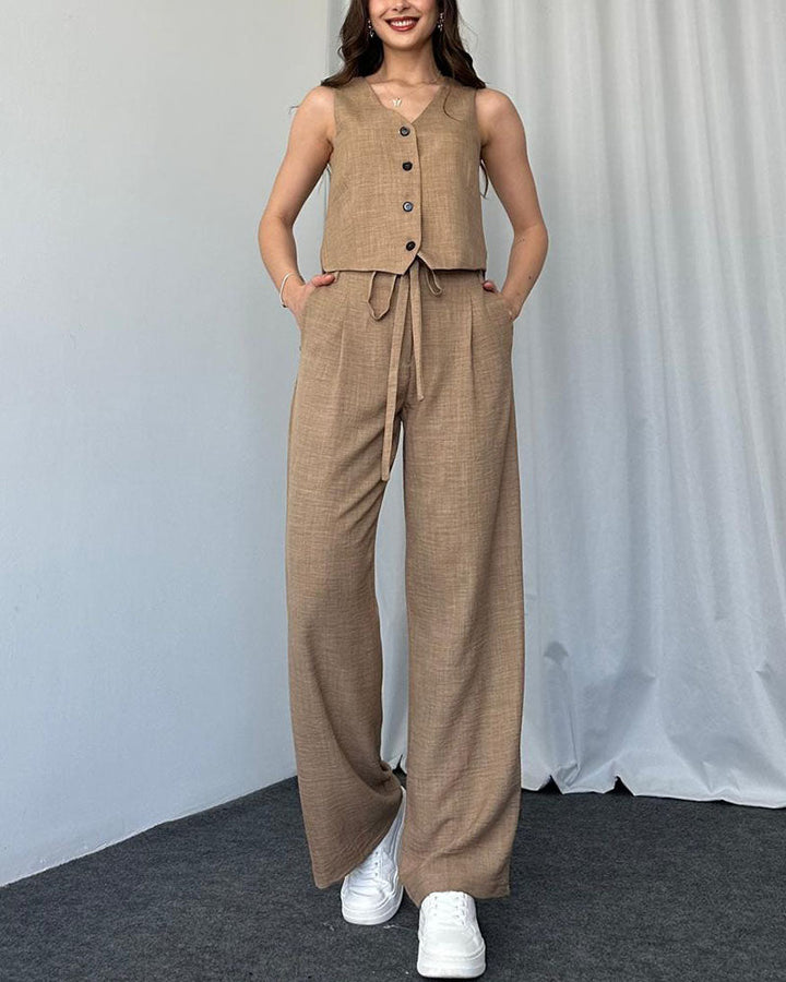 Levoire | Ludique & Frais Ensemble Deux Pièces Khaki