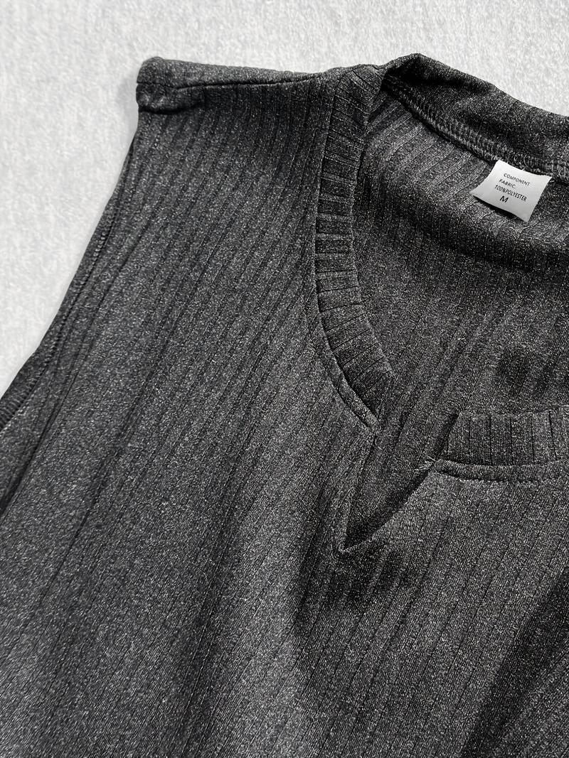 Levoire | Débardeur En Tricot Côtelé Avec Une Haute Teneur En Élasthanne Et Un Décolleté En V