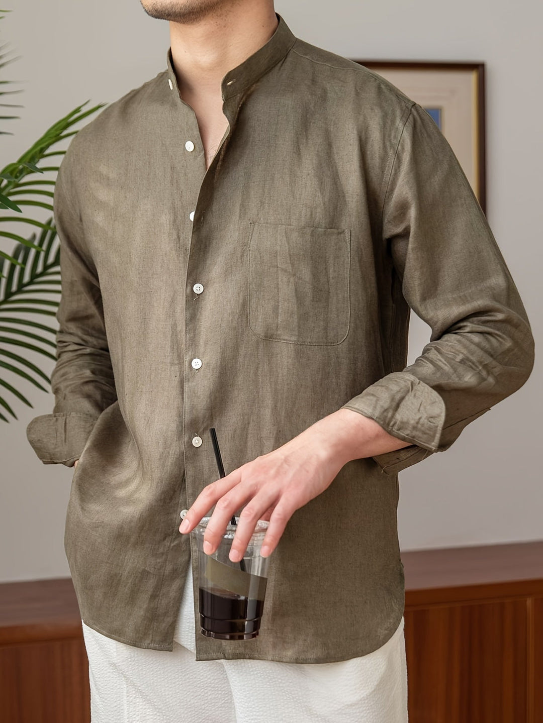 Levoire | Chemise En Lin Non Mélangée À Manches Longues