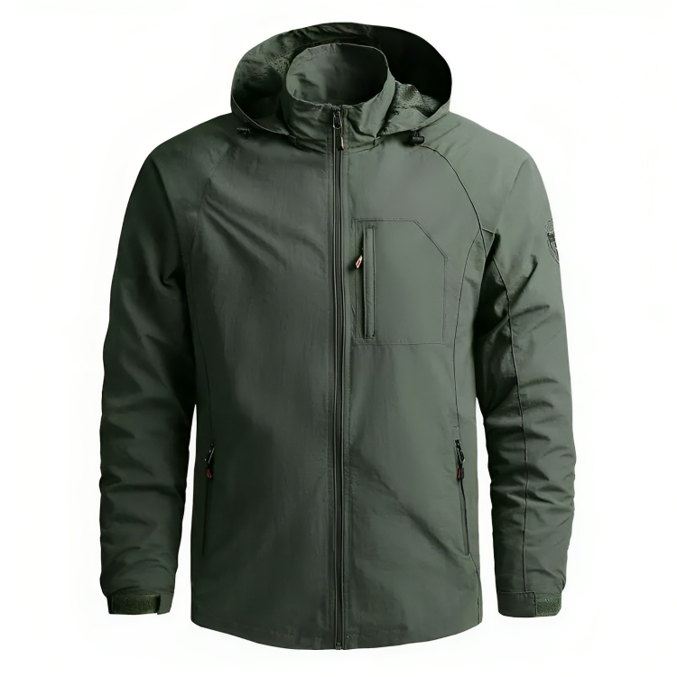 Levoire | Veste Imperméable Coupe-Vent Avec Capuche Pour Hommes Vert foncé
