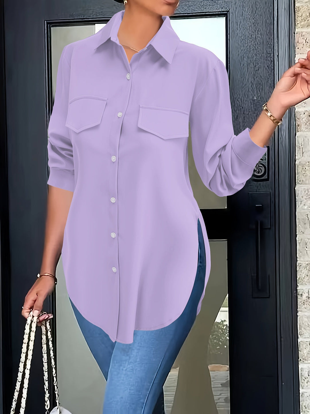 Levoire | Simple Unicolore Chemise Lilas