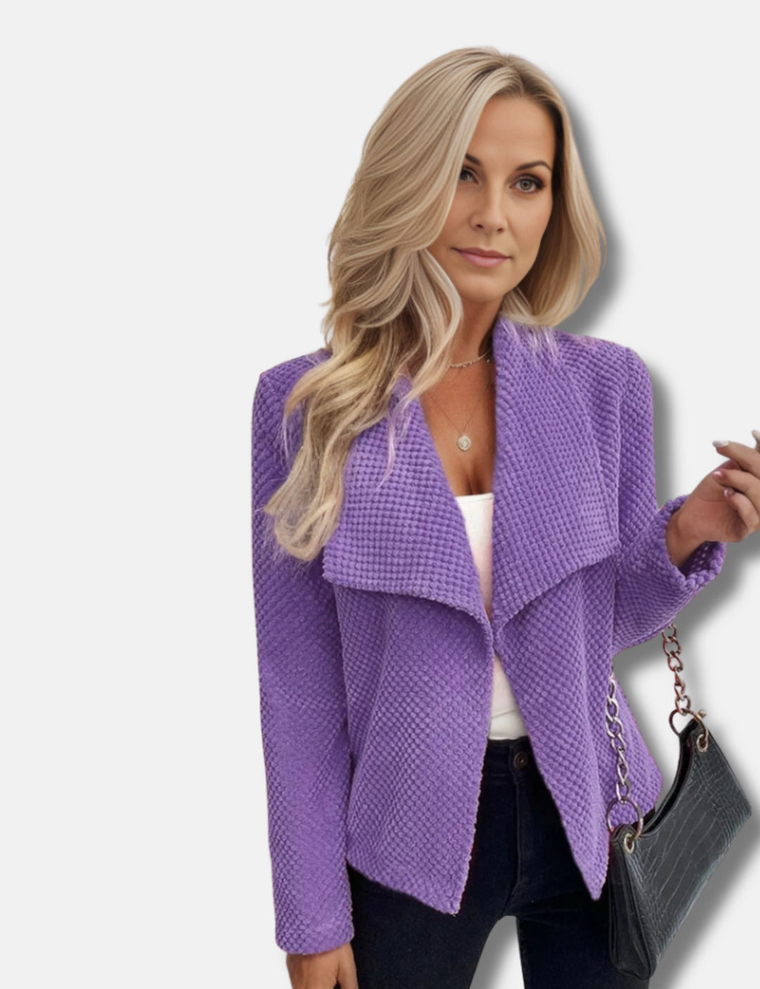 Levoire | Veste Courte Élégante Avec Col Rabattu Pour Femmes Lila