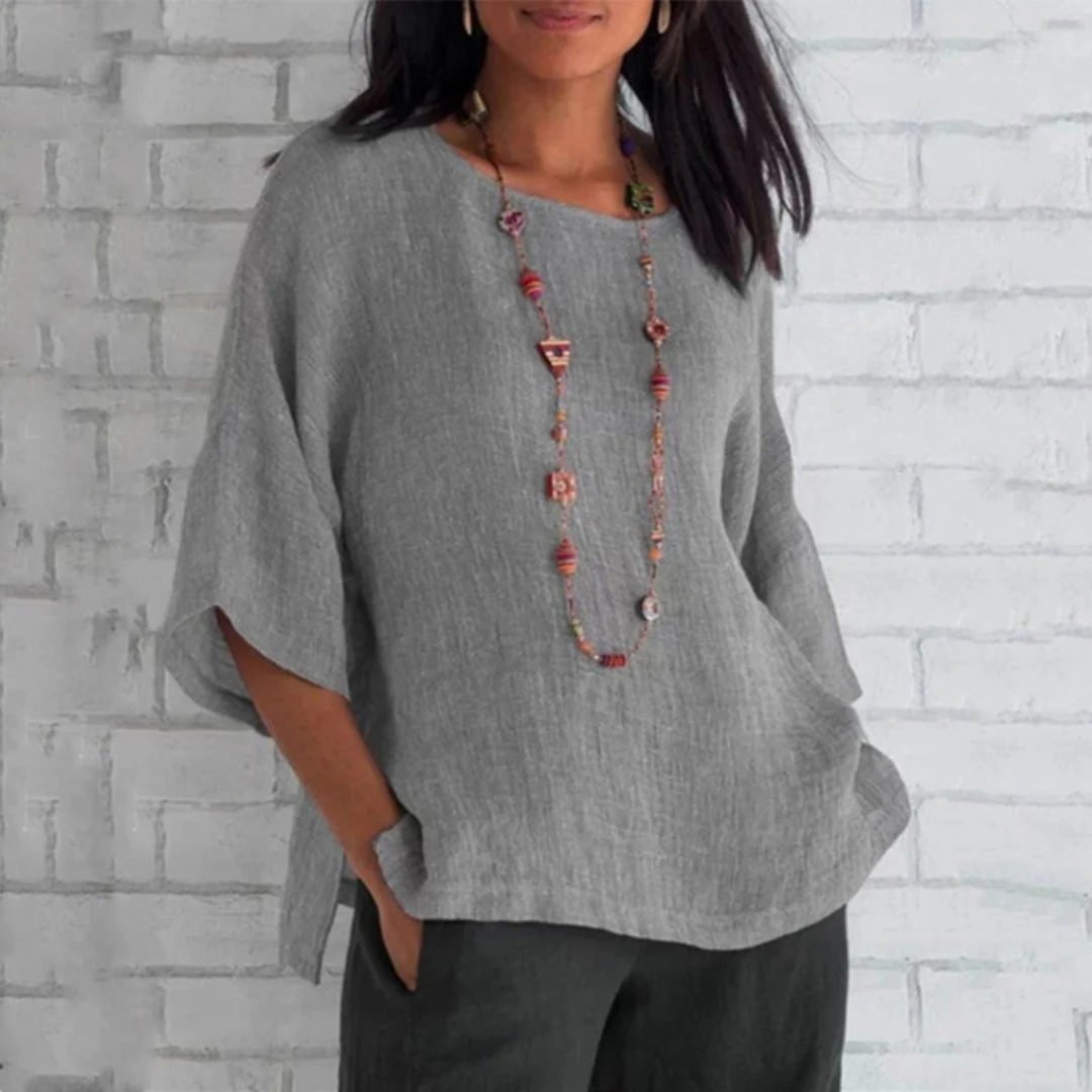 Levoire | Ample - Haut Pour - Femmes - Manches 3/4 Gris