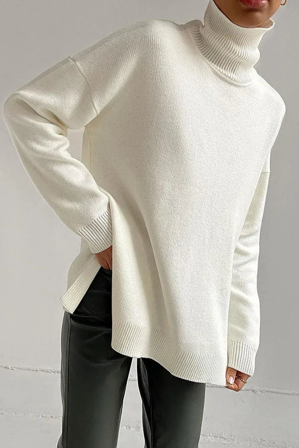 Levoire | Pull À Col Roule Ample, Cosy Et Doux Pour L'Hiver Blanc