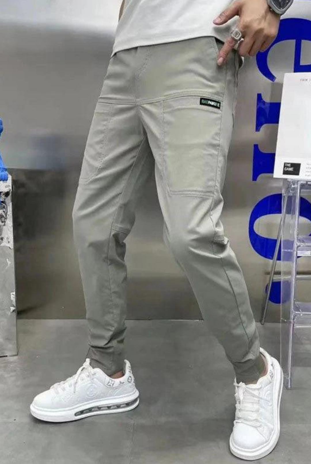 Levoire | Pantalons cargo premium Gris clair