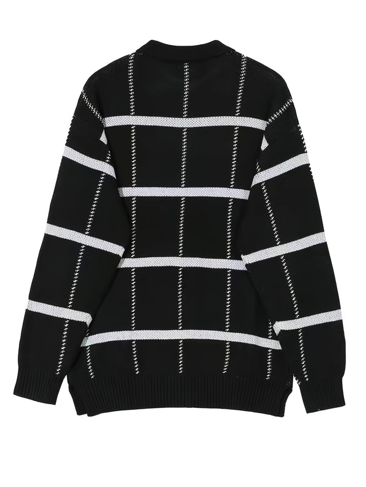 Levoire | Pull Homme À Carreaux Avec Demi-Zip