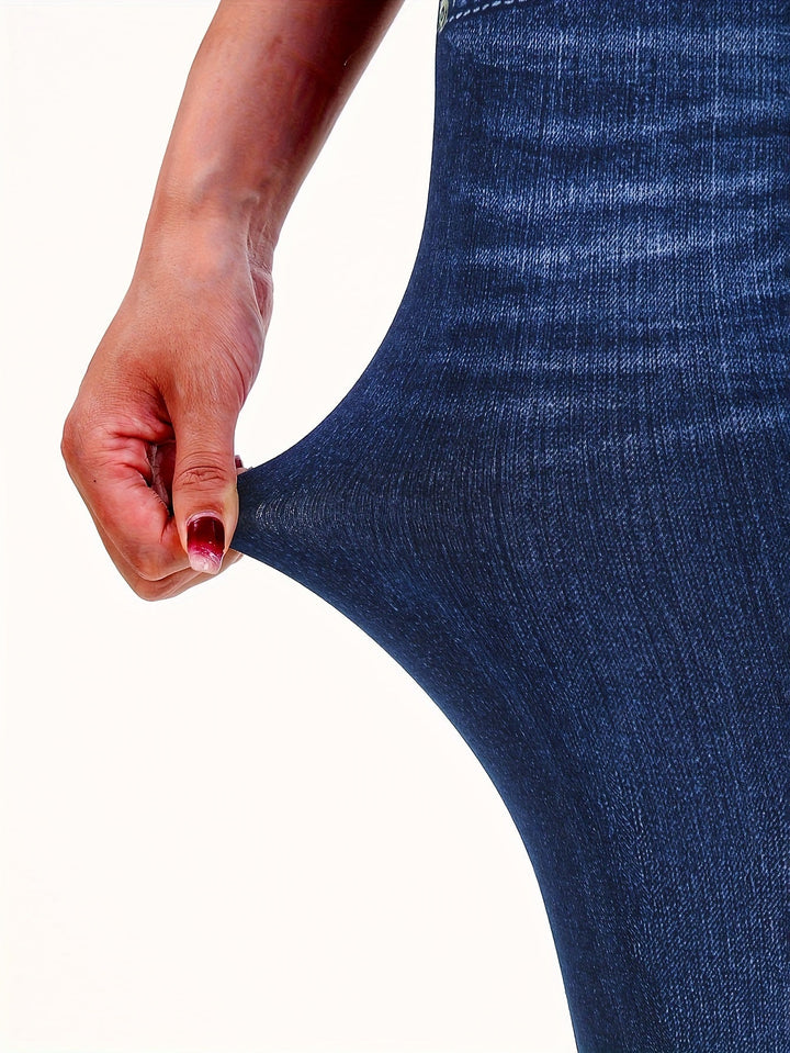 Levoire | Femmes Taille Haute Stretch Jegging Leggings Avec Poches Fausses Et Motif Rayé