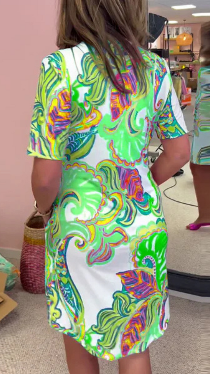 Levoire | Robe d'été légère avec motif tropical
