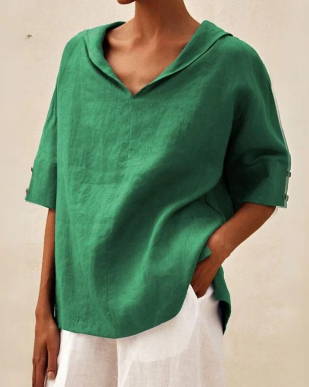 Levoire | Blouse en lin légère pour le printemps et l'été Vert