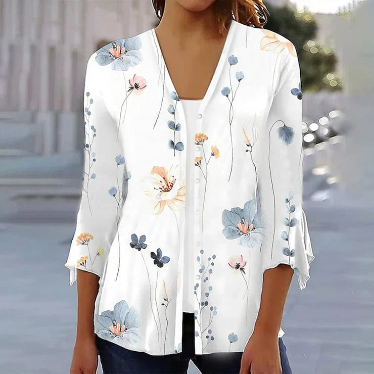 Levoire | Chemise Floral Élégante Blanc