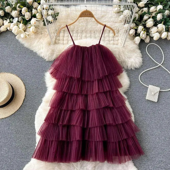 Levoire | Robe froncée avec un large froncé Bordeaux Une taille