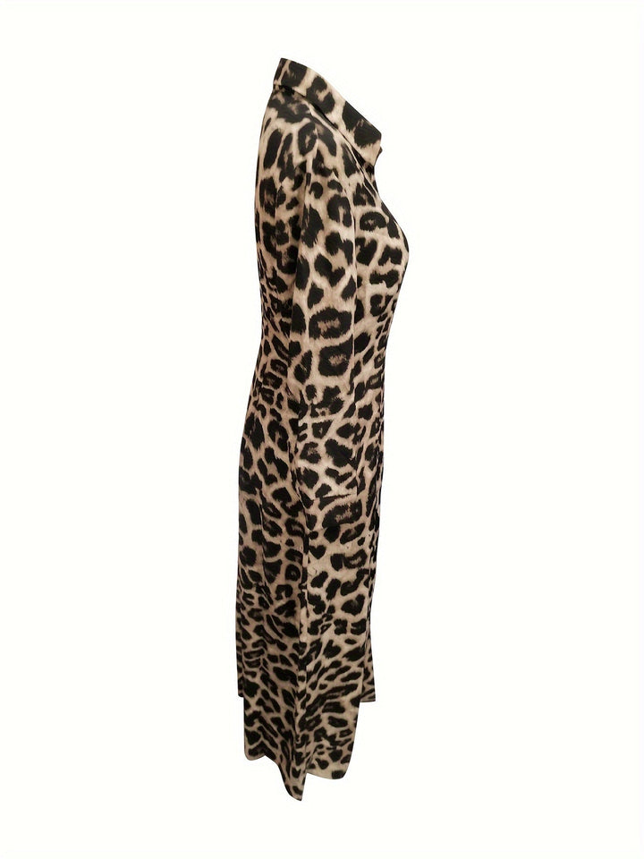Levoire | Robe Maxi Avec Imprimé Léopard Et Boutons
