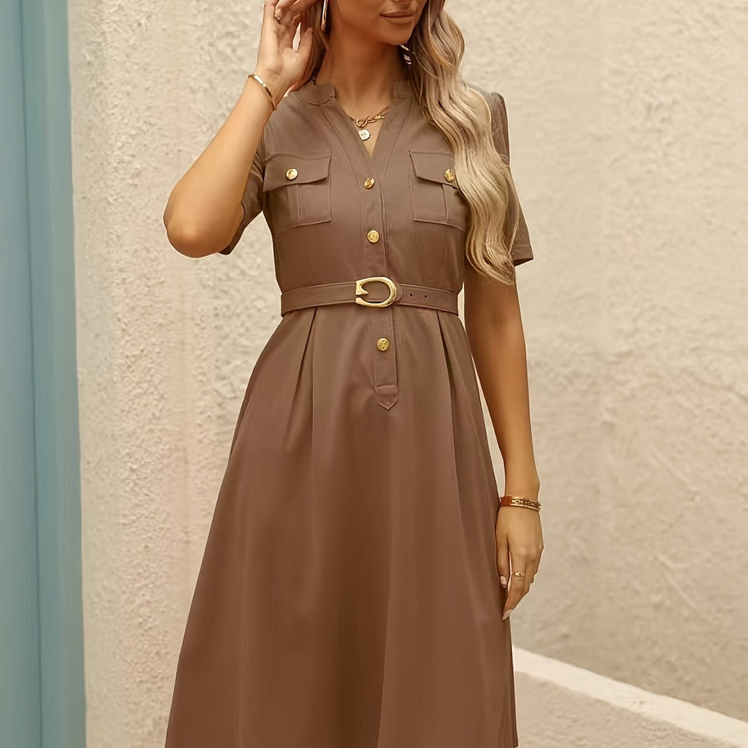 Levoire | Robe Unie Cintrée À La Taille