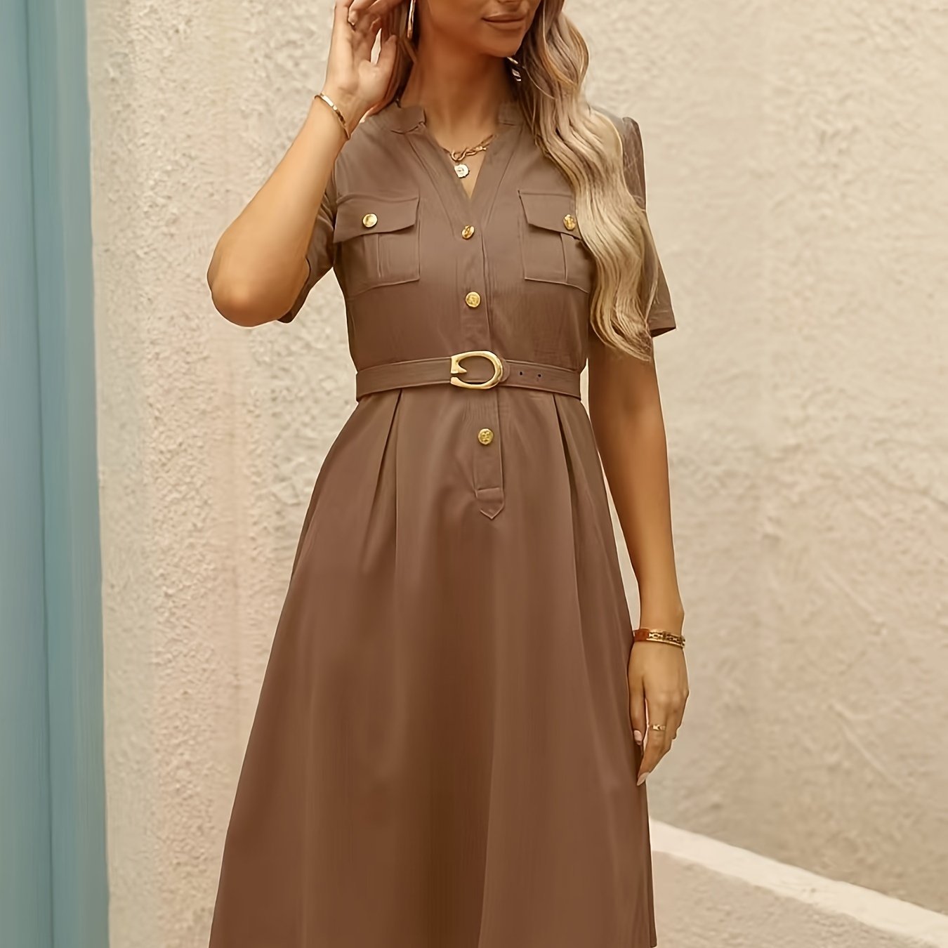 Levoire | Robe Unie Cintrée À La Taille