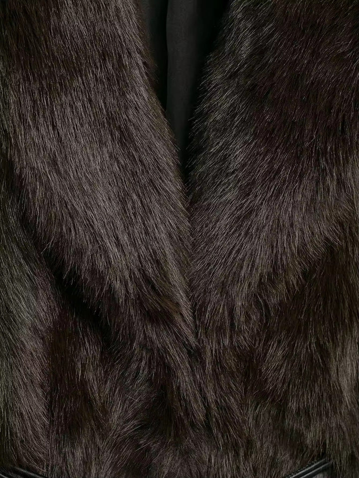 Levoire | Manteau En Fausse Fourrure Luxueux Avec Ceinture