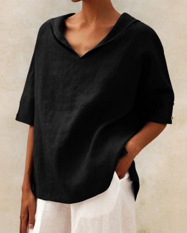 Levoire | Blouse en lin légère pour le printemps et l'été Noir