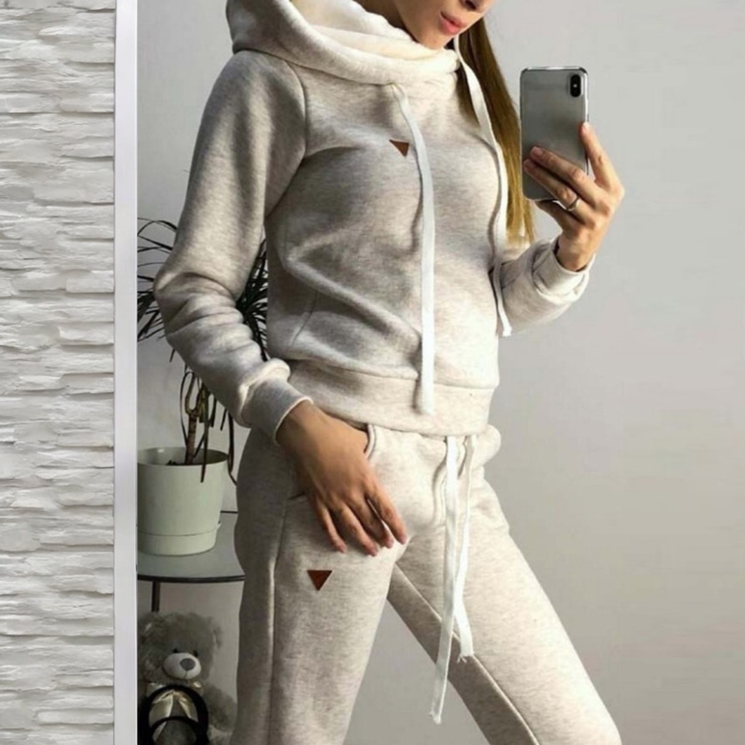 Levoire | Ensemble De Survêtement Confortable Et Doux En Deux Pièces Pour Femmes Gris