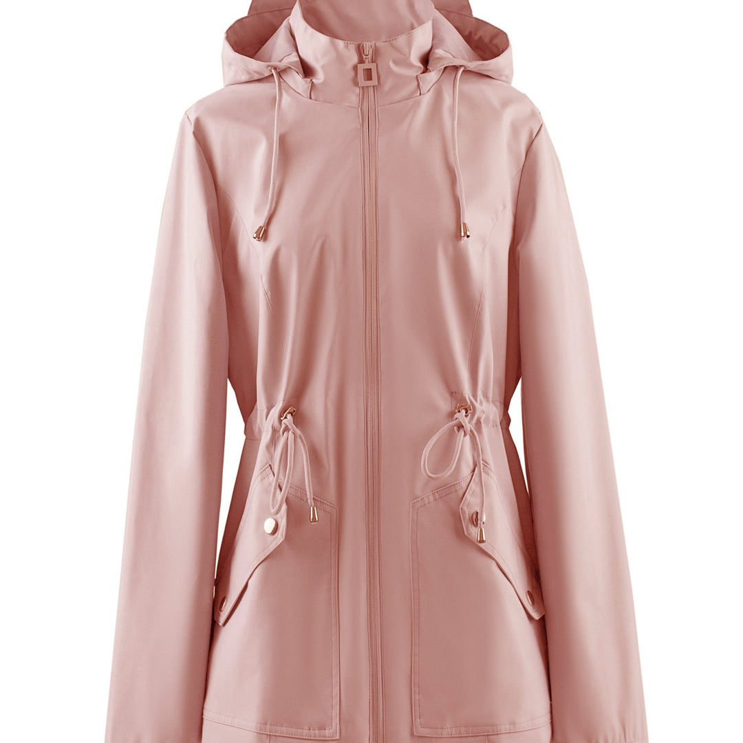 Levoire | Veste Imperméable À Taille Haute Pour Le Printemps / L'Automne Avec Capuche