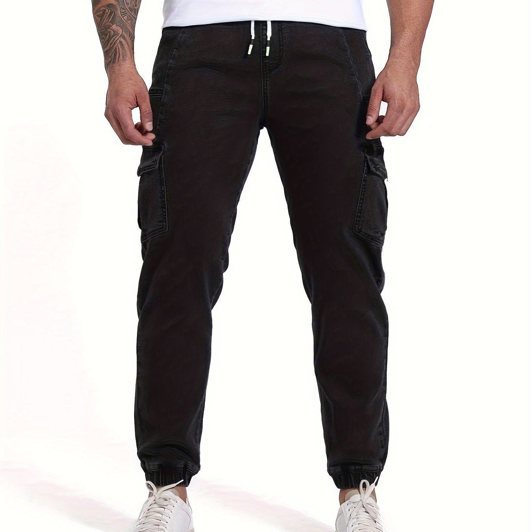 Levoire | Jeans Pour Hommes À Revers Coupe Régulière Avec Cordon