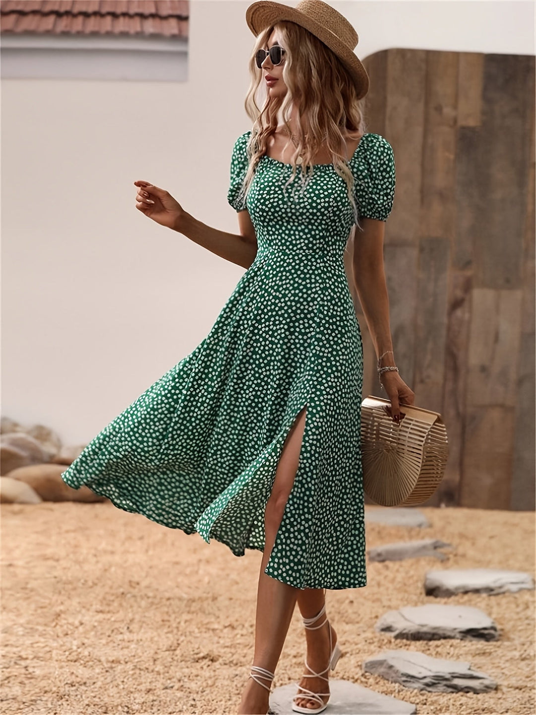 Levoire | Robe polka pour femme Vert