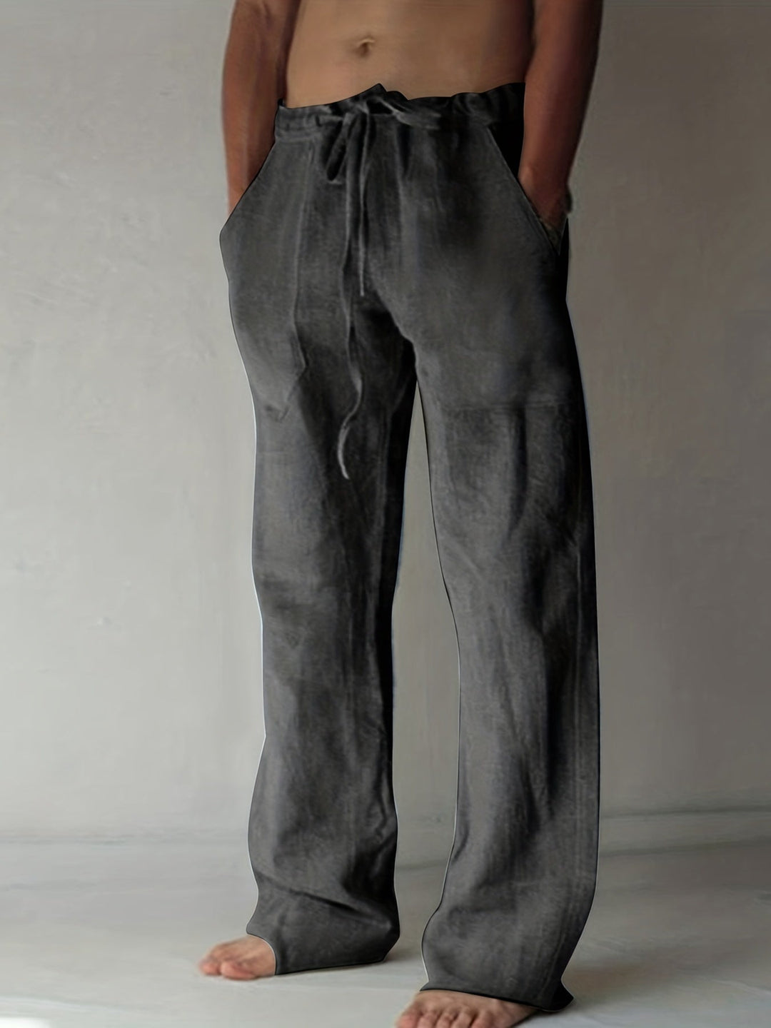 Levoire | Grande Taille Pantalons En Coton Pour Hommes De Loisirs Gris foncé