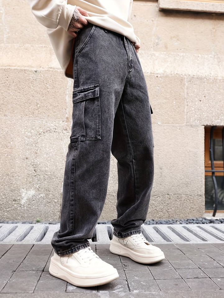Levoire | Pantalons Baggy Avec Poches À Rabat Gris foncé